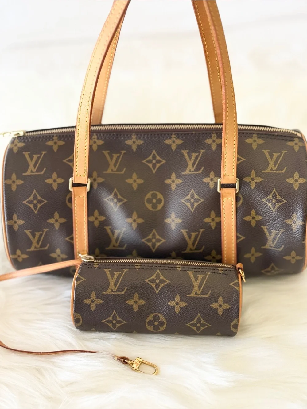 LOUIS VUITTON PAPILLON 30 w/ MINI PAPILLON POCHETTE MADE IN FRANCE 2 BAGS